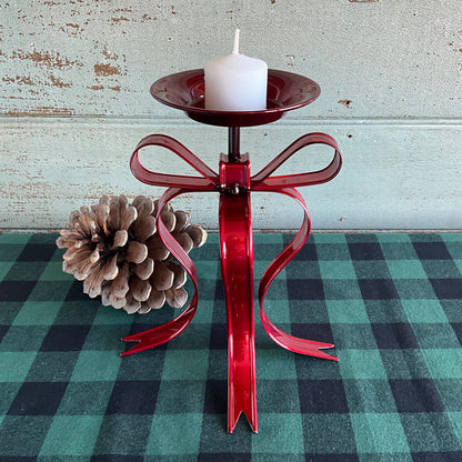 Red Bow Candle Holder