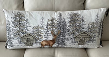 Load image into Gallery viewer, Reindeer Winter Scene Pillow