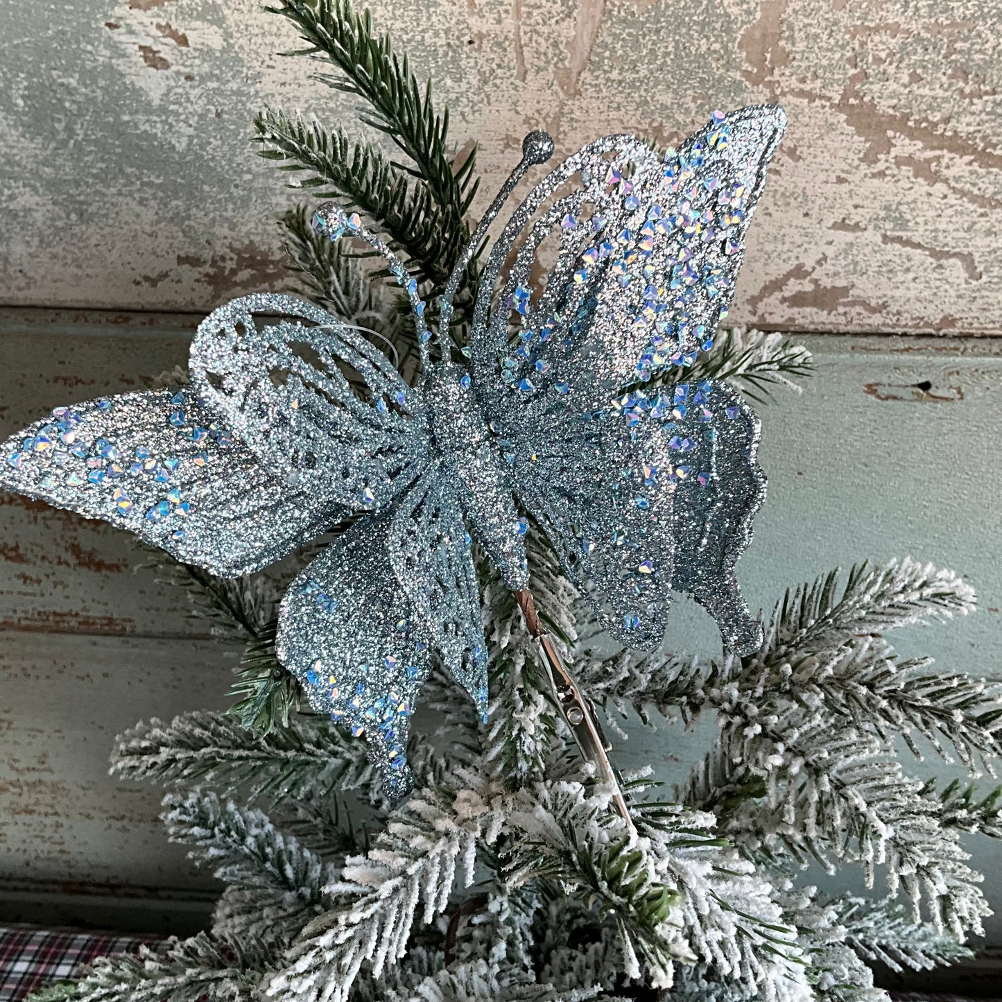 Light Blue Beaded Butterfly