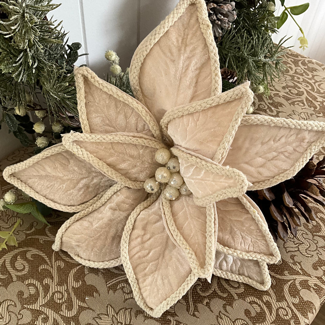 Ivory Poinsettia Rope Trim