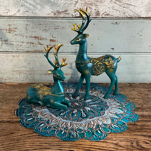 Teal Gold Deer Set