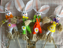 Load image into Gallery viewer, Set Scarecrow Bunny Picks