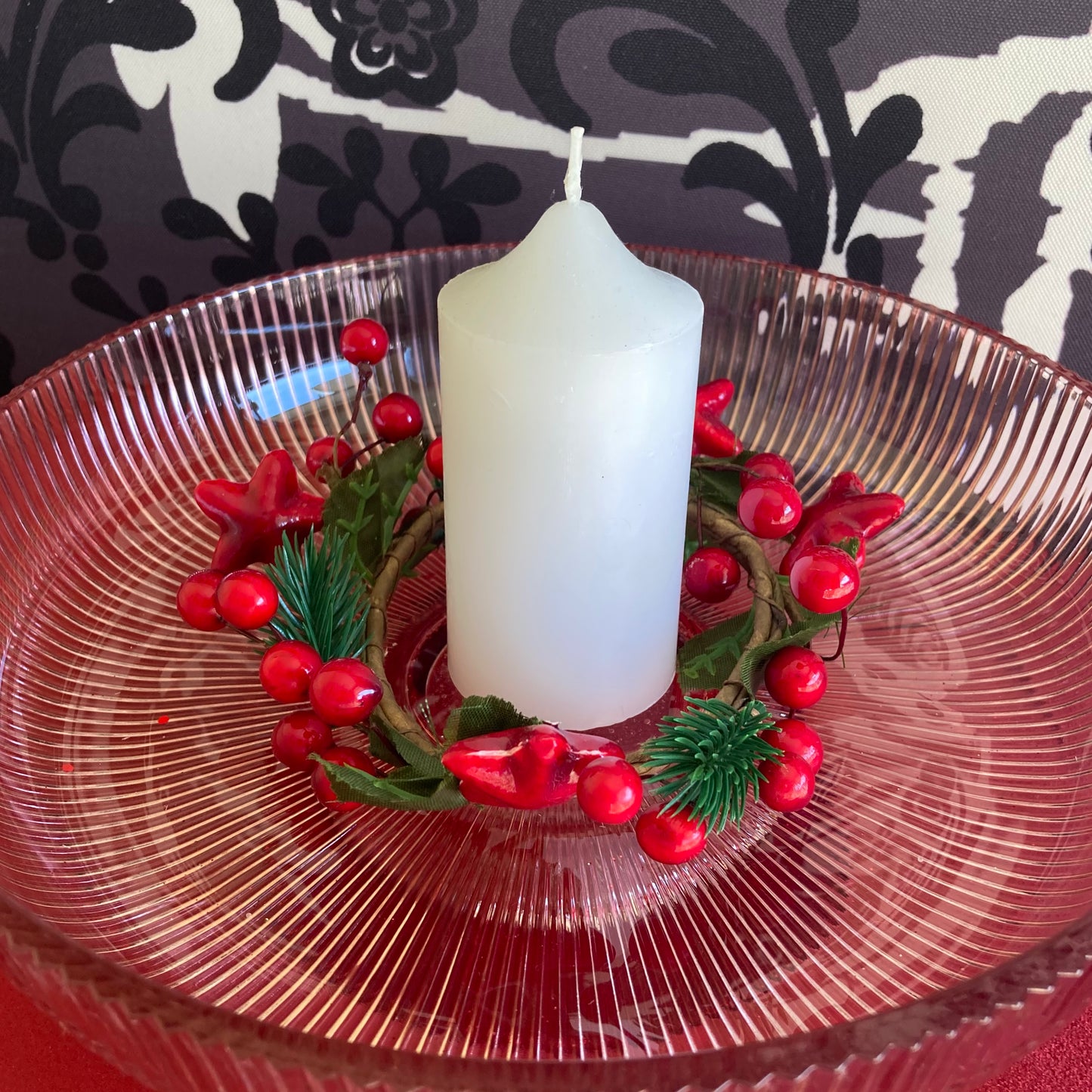 Candle Ring Red Stars