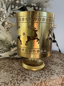 Gold Candle Holder Reindeer