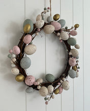 Load image into Gallery viewer, Vine Easter Wreath with Eggs