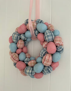 Easter Wreath Tweed Eggs