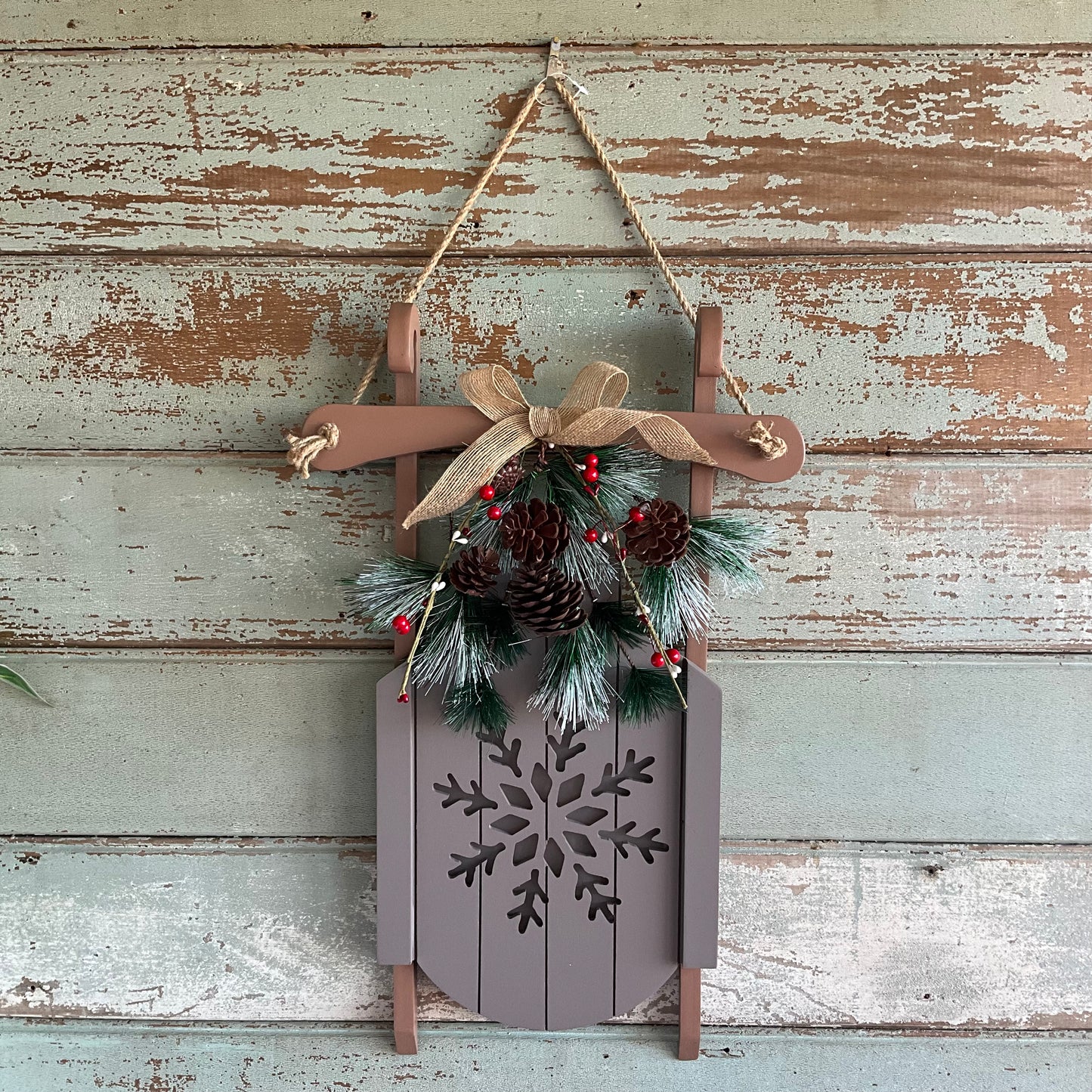 Grey Wooden Sled LED