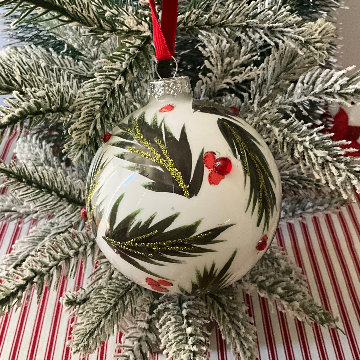 Pine Berry Glass Ball RAZ
