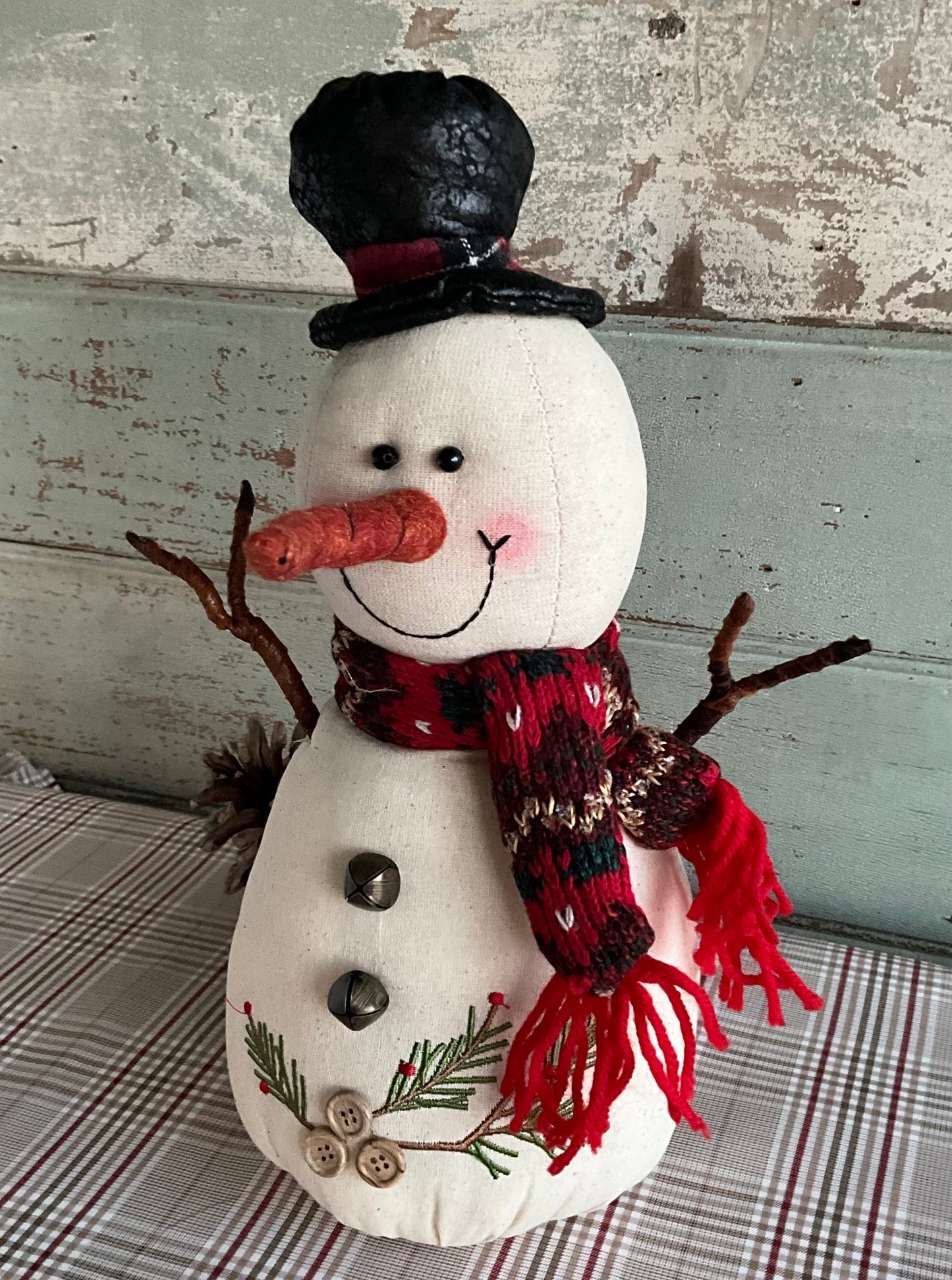Rustic Fabric Snowman
