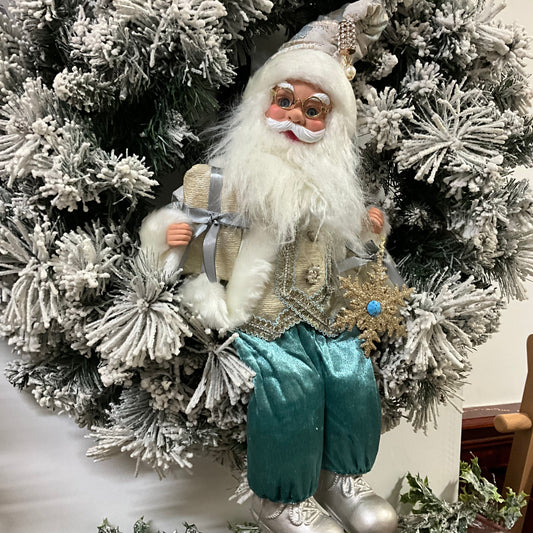 Blue Musical Santa