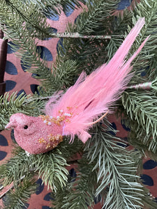 Bugle Bead Pink Bird