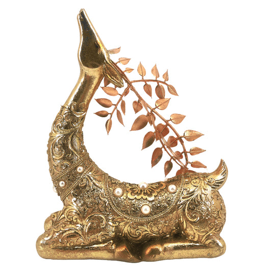 Gold Sitting Deer