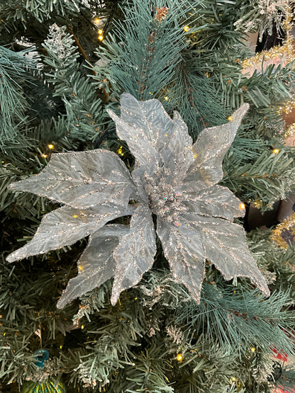 Pale Blue Sheer Poinsettia