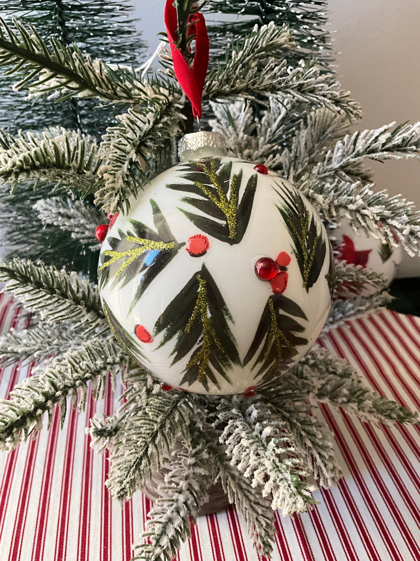 Pine Berry Glass Ball RAZ