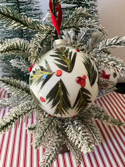Pine Berry Glass Ball RAZ