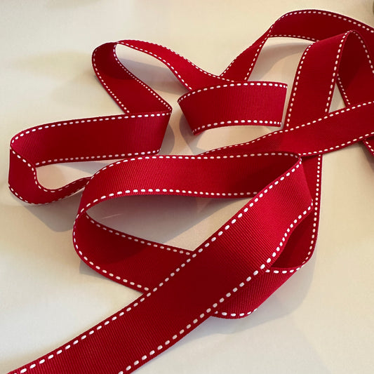 Red Ribbon White Stitch