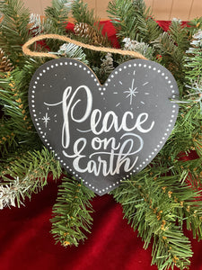 Peace on Earth Heart Deco