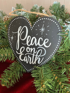 Peace on Earth Heart Deco