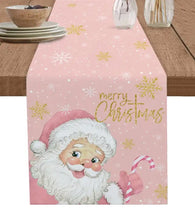 Load image into Gallery viewer, Pink Santa Table runner