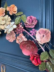 Tin Floral Door Art