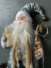 Load image into Gallery viewer, Blue Gold Standing Santa