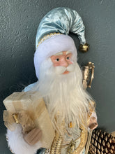 Load image into Gallery viewer, Blue Gold Standing Santa