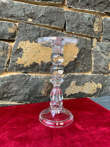 Clear Glass Candle Holder