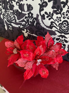 Red Poinsettia with Crystals