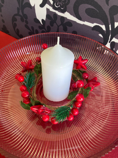 Candle Ring Red Stars