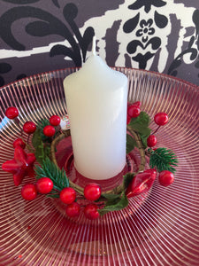 Small Candle Ring with Red Stars