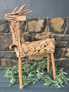 Large Blitzen Wooden Reindeer