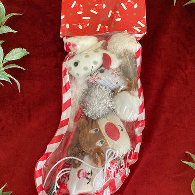 Cat Christmas Stocking White