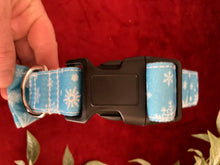 Load image into Gallery viewer, Blue Snowfake Dog Collar