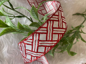 Red White Lattice Ribbon