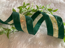 Load image into Gallery viewer, Green Gold Striped Ribbon