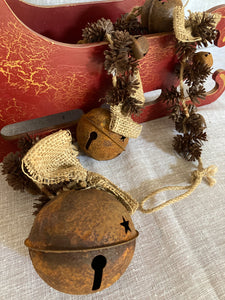 Rustic Bell and Pinecone Hanger