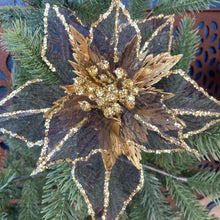 Load image into Gallery viewer, Sheer Black Gold Poinsettia