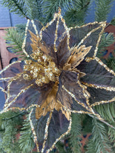 Load image into Gallery viewer, Sheer Black Gold Poinsettia