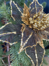 Load image into Gallery viewer, Sheer Black Gold Poinsettia