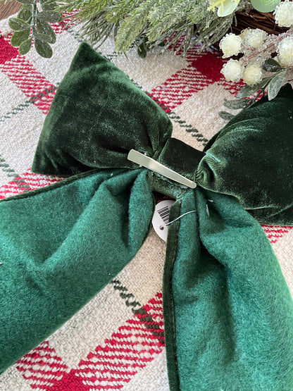 Green Velvet Bow