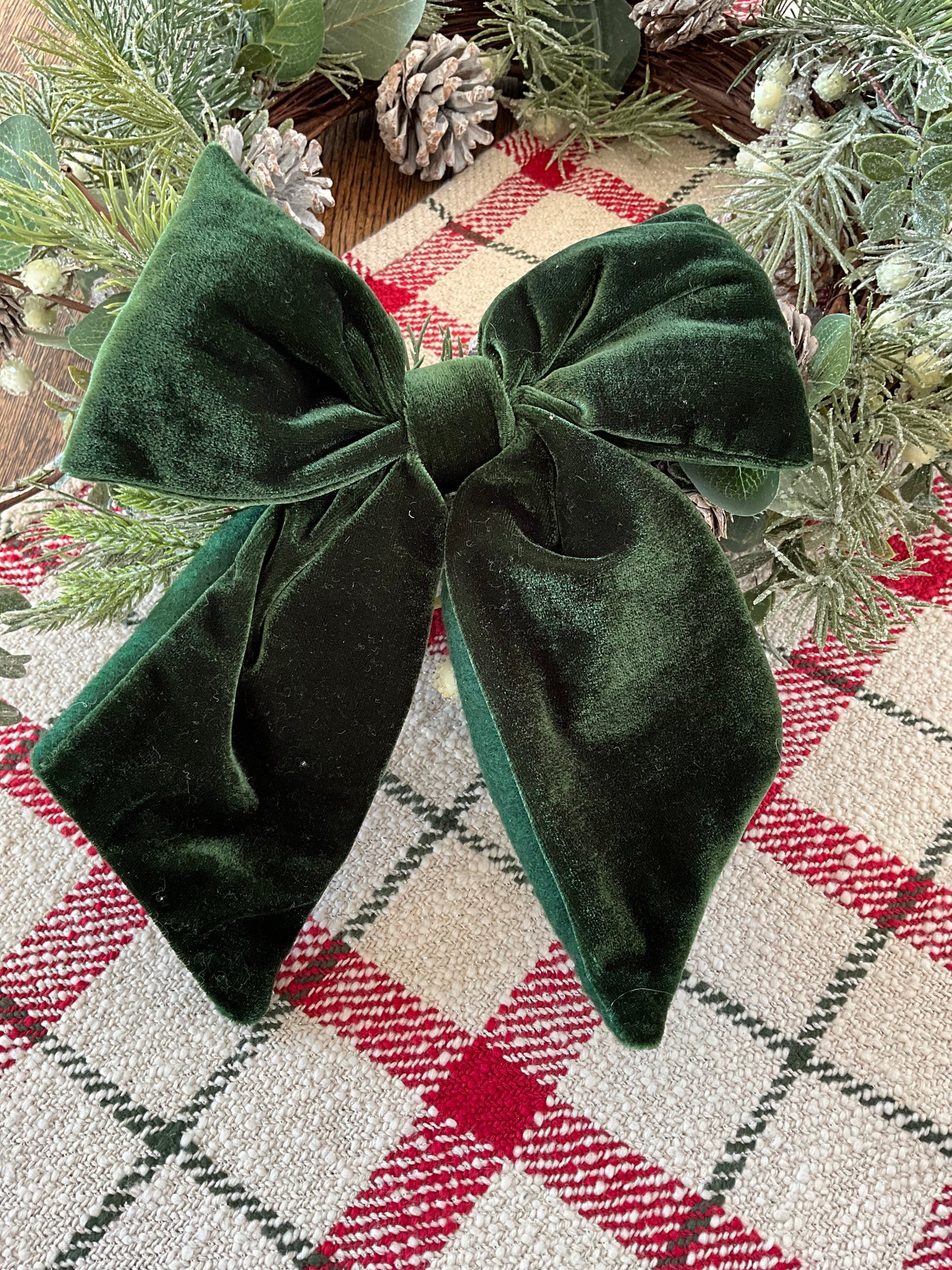 Green Velvet Bow
