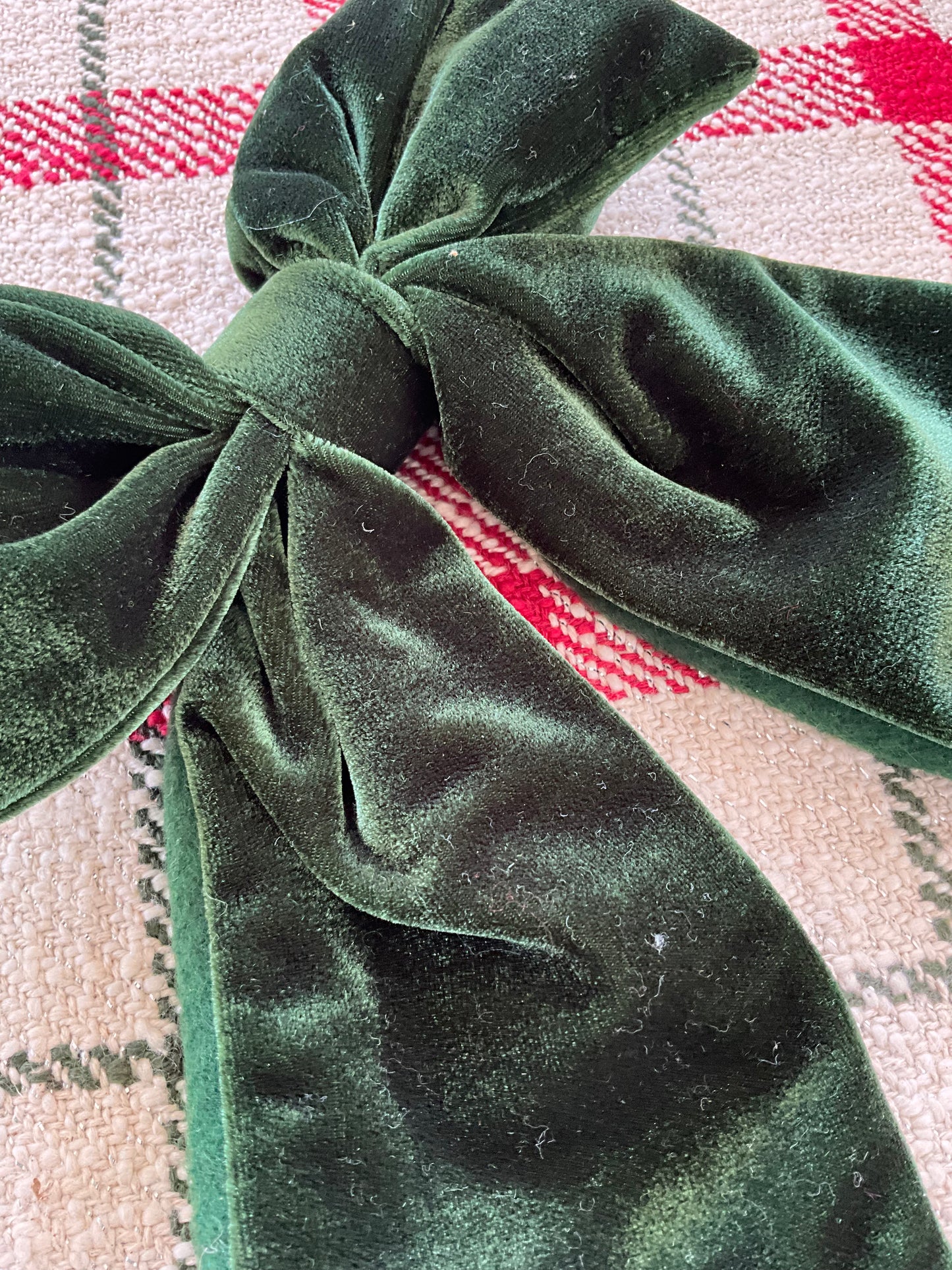 Green Velvet Bow