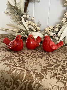 Three Red Bird Set