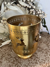 Load image into Gallery viewer, Gold Candle Holder Reindeer