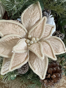 Ivory Poinsettia Rope Trim