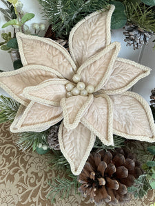 Ivory Poinsettia Rope Trim