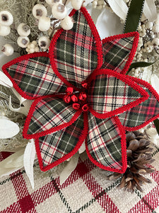 Tartan Poinsettia Red Trim