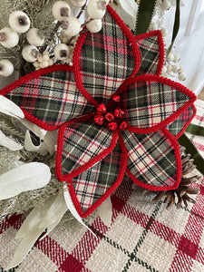 Tartan Poinsettia Red Trim