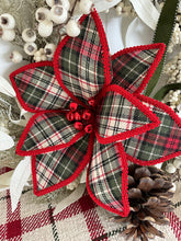 Load image into Gallery viewer, Tartan Poinsettia Red Trim