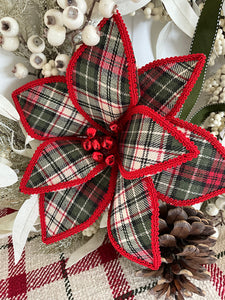 Tartan Poinsettia Red Trim